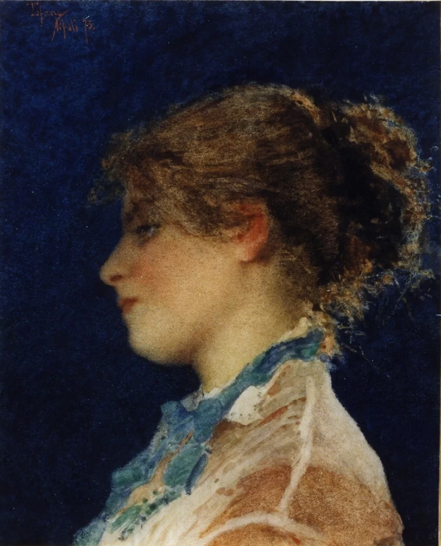 Edoardo Tofano-65-ritratto di giovane donna di profilo - Certosa e Museo Nazionale di San Martino, Napoli